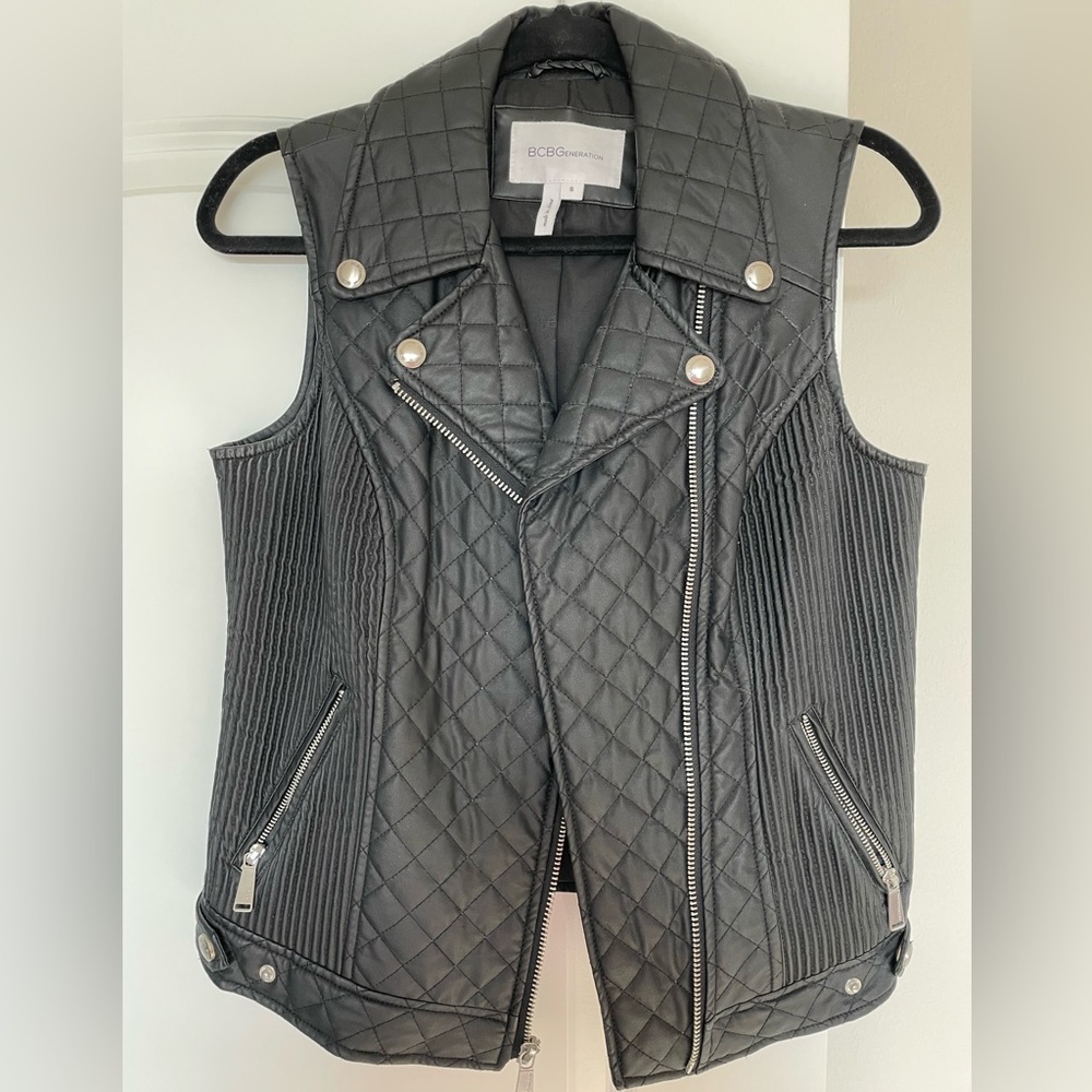 Black BCBGeneration vegan/ faux leather vest